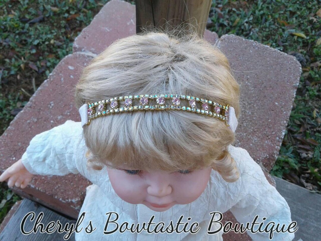 Gold Rhinestone Headband, Adjustable Wedding Hair Jewelry - Etsy display picture 1