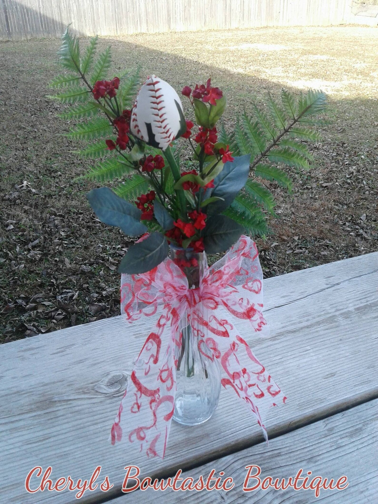 Baseball/softball Rose Vase/wrapped Sports Arrangement Etsy