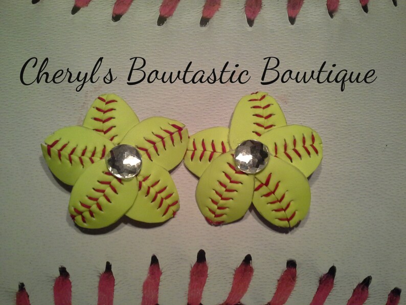 Baseball/softball Flower Clips for Flip Flops Baseball Flower Etsy