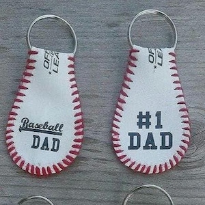 Custom Baseball Keychain, Personalized Initial Bag Tag, Team Gift, Father's day gift