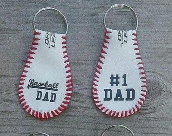Custom Baseball Keychain, Personalized Initial Bag Tag, Team Gift, Father's day gift