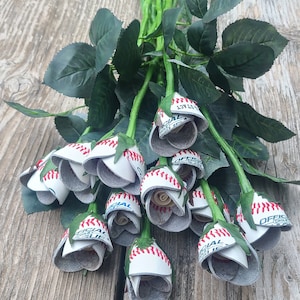 Leather Baseball Rose, Customized Baseball Rose, Baseball, Graduation gift, Team Gift idea, Sports award, Coach Gift, Fathers Day Rose