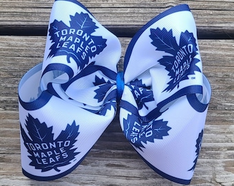 Toronto Maple Leafs Hair Bow, Hockey Boutique Bow