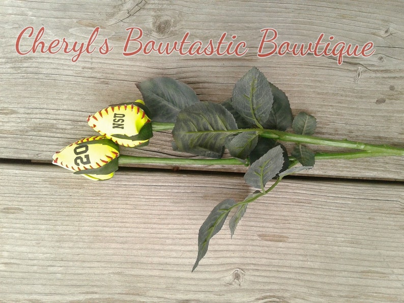 Real Custom Softball Rose, Softball Rose, Senior Night, Personalized Coach Gift, Anniversary, Prom, Graduation, Wedding, Team gift image 3