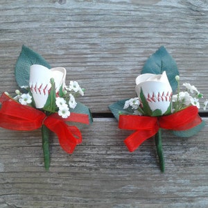 Baseball/Softball open Rose Boutonniere, Softball Boutonniere, Baseball Rose Boutonniere, Sports corsage, Men's corsage, Baseball Wedding