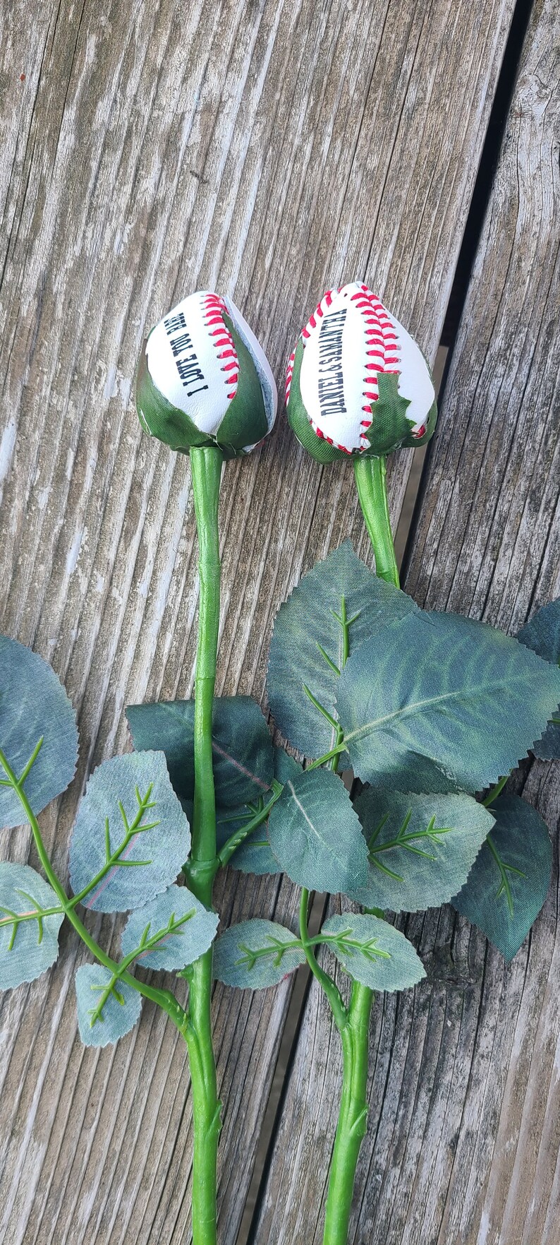 Leather Baseball Long Stem Rose, Customized Sports Gift, Team Award ...