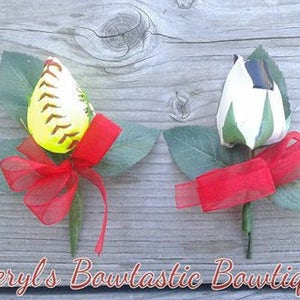 Softball/Basketball/Soccer/Volleyball Boutonniere,  Wedding boutonniere, Sports Boutonniere, Men Boutonniere, Sports Corsage pin