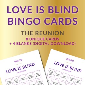 Love is Blind Bingo: The Reunion - Any Season! - Digital Download