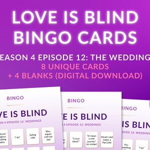 Love is Blind Bingo: Episode 12, The Weddings - Digital Download