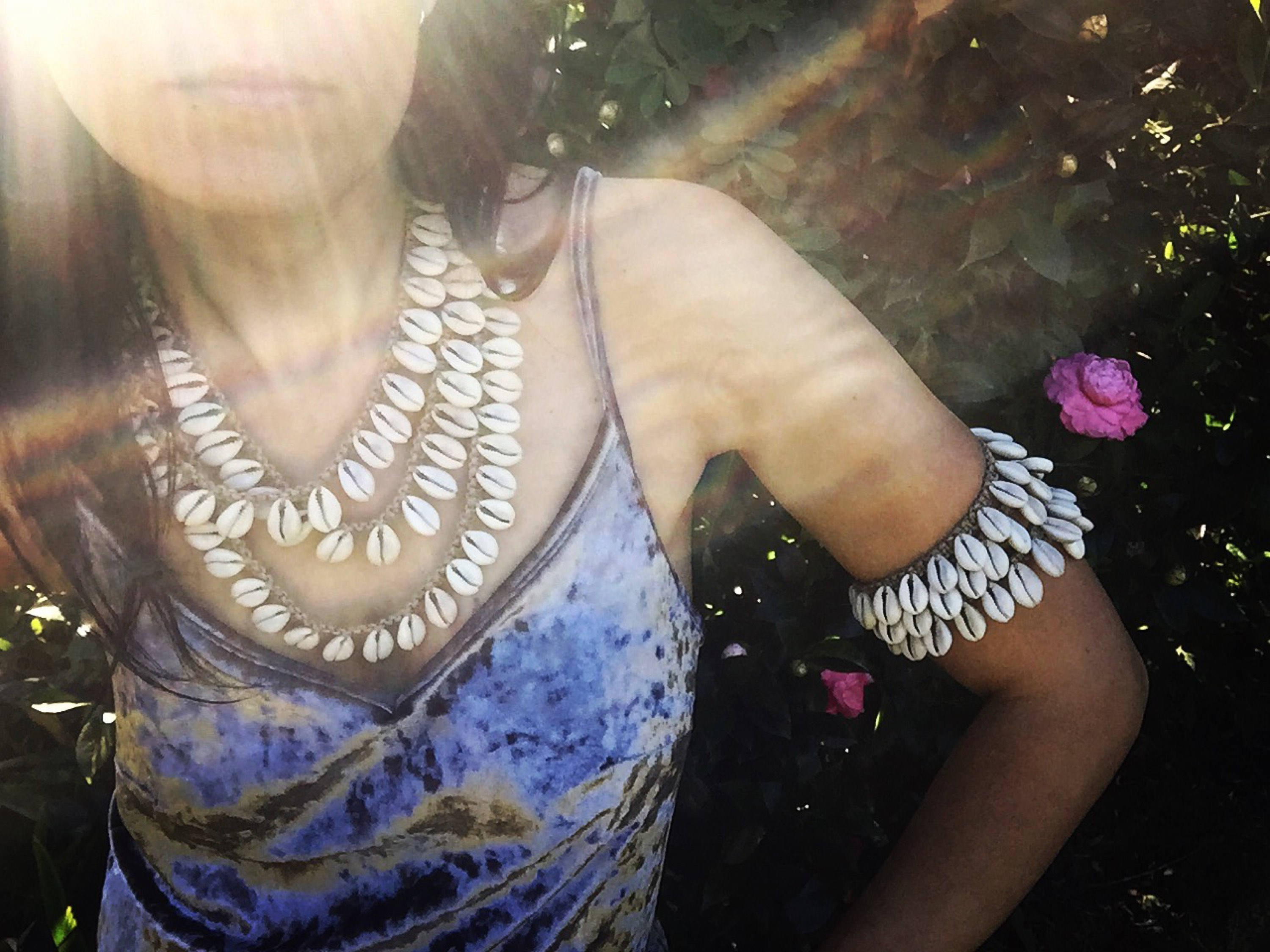 Handmade Hemp Wrap Around Shell Necklace With Cowrie Shells, Bohemian ...