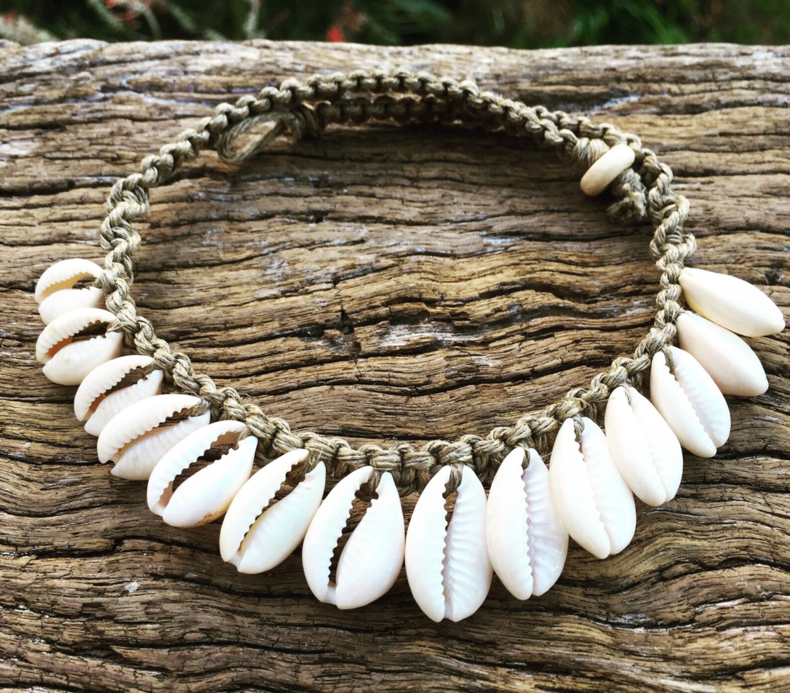 Handmade Hemp Macrame Shell Necklace With Cowrie Shells - Etsy
