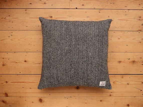 grey herringbone cushion