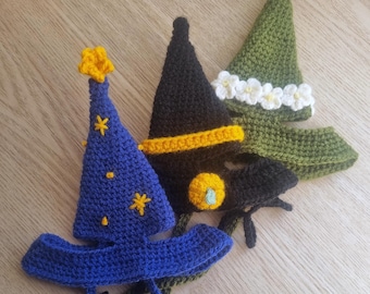 Gehaakte kattenheksen-/tovenaarsmuts, leuke huisdieraccessoires