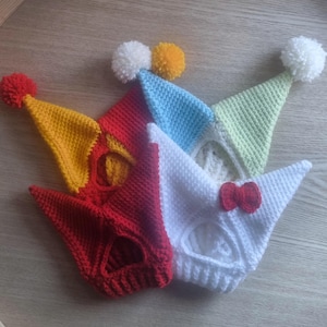 Gorro de invierno de ganchillo con forma de gato esfinge / Accesorio para gato esfinge