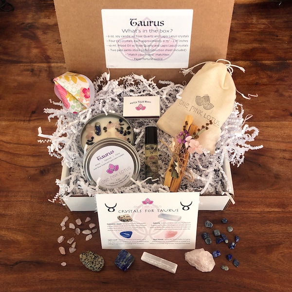 TAURUS GIFT BOX - Zodiac Astrology kit, birthday or special occasion