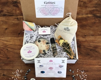 CAJA DE REGALO GÉMINIS - Kit de Astrología del Zodíaco, cumpleaños u ocasión especial