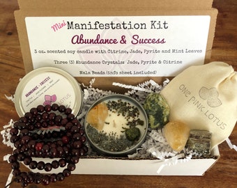 ABONDANCE & SUCCÈS - MINI kit de manifestation (méditation, coffret cadeau, soins personnels)
