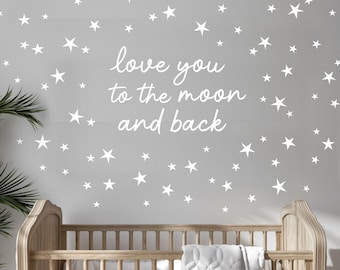 Love You to the Moon and Back Fabric Wall Sticker