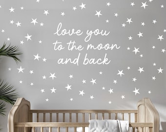 Love You to the Moon and Back Stoff Wandsticker