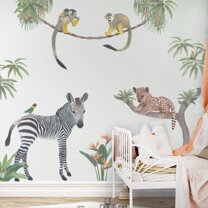 Safari Animals Fabric Wall Stickers Life-size Jungle Theme Wall Decals for Nurseries and Children's Rooms image 3