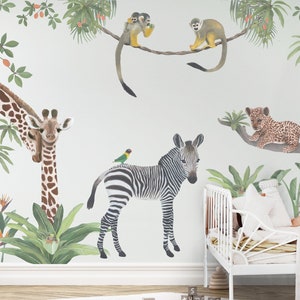 Safari Animals Fabric Wall Stickers Life-size Jungle Theme Wall Decals for Nurseries and Children's Rooms image 2