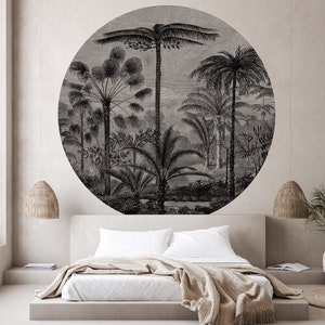 Palm Tree Etching Wall Circle image 4