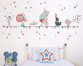 Circus Animals Fabric Wall Decals