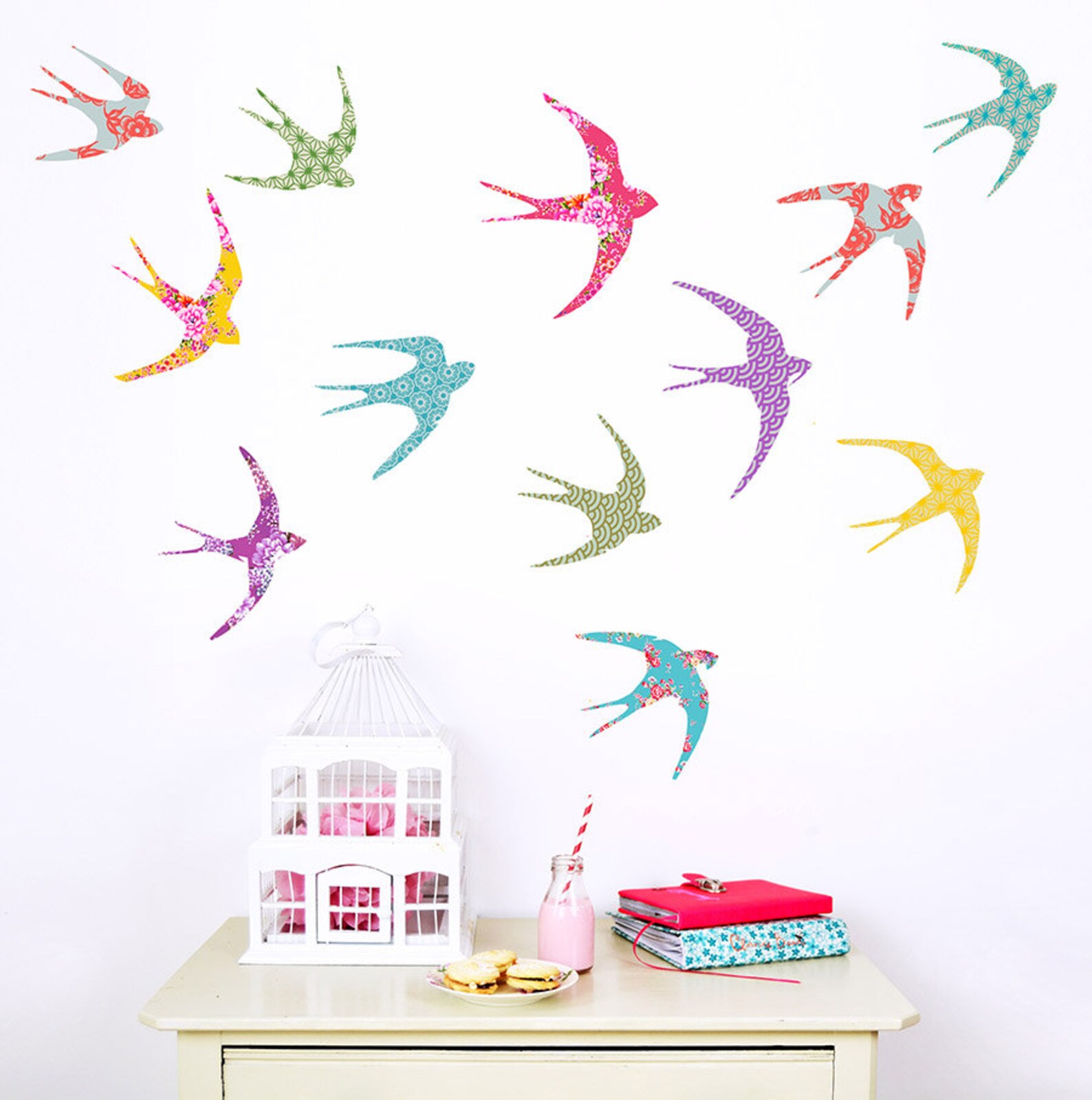 Flying Birds Fabric Wall Decals - Etsy
