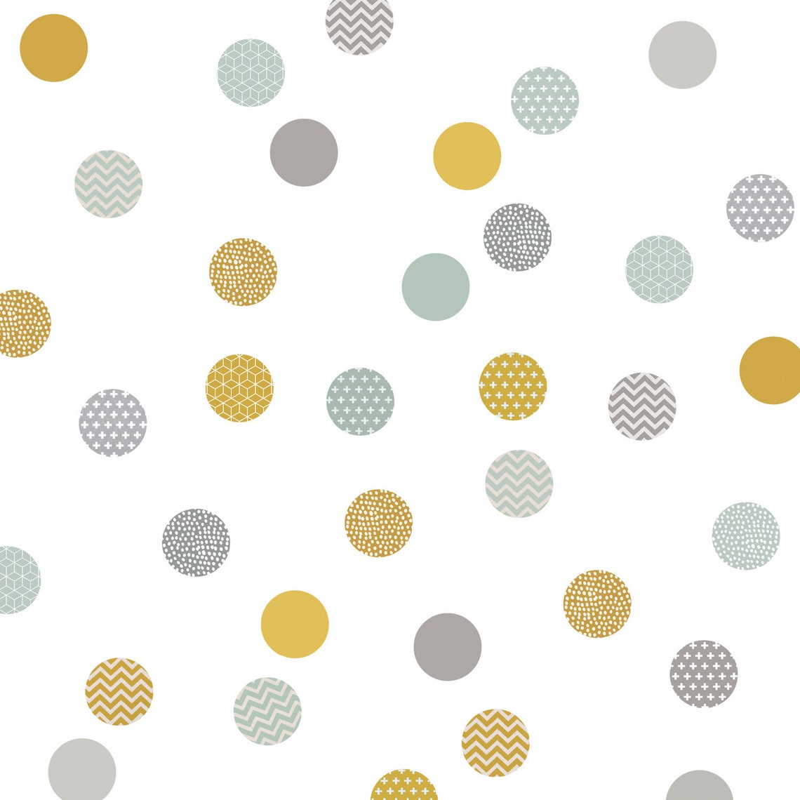 Mustard & Mint Polka Dot Wall Stickers Etsy