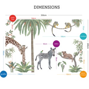 Safari Animals Fabric Wall Stickers Life-size Jungle Theme Wall Decals for Nurseries and Children's Rooms image 6