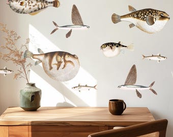 Puffer Fish Peel and Stick Fabric Wall Decals