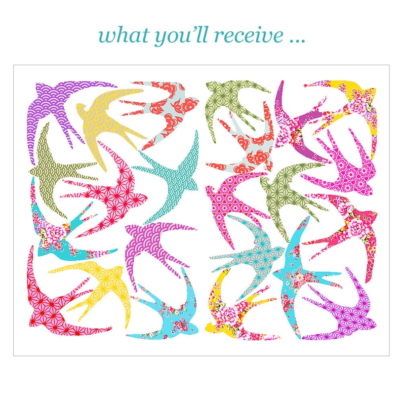 Flying Birds Fabric Wall Decals Etsy UK