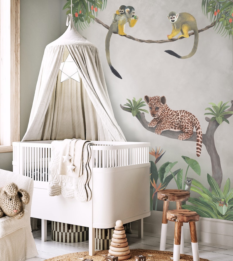 Safari Animals Fabric Wall Stickers Life-size Jungle Theme Wall Decals for Nurseries and Children's Rooms image 4