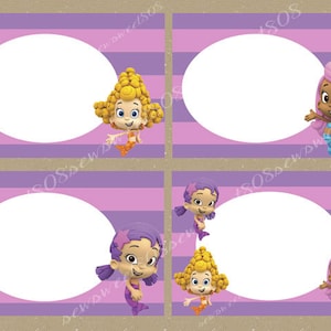 INSTANT DOWNLOAD Bubble Gup Flat Food Labels DIY Printable