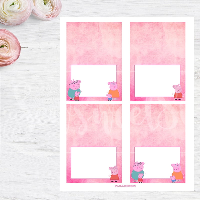 Peppa Pig Tags - Etsy