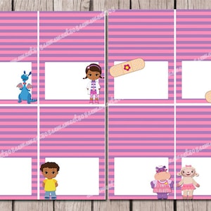 INSTANT DOWNLOAD Dr. Mc Stuffin Folded Food Labels DIY Printables