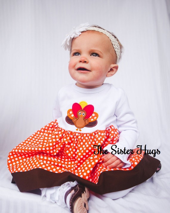 Personalized Baby Girl Boy Toddler Turkey Fall Thanksgiving Dress