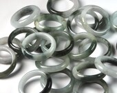 White and Moss Green Jade ring