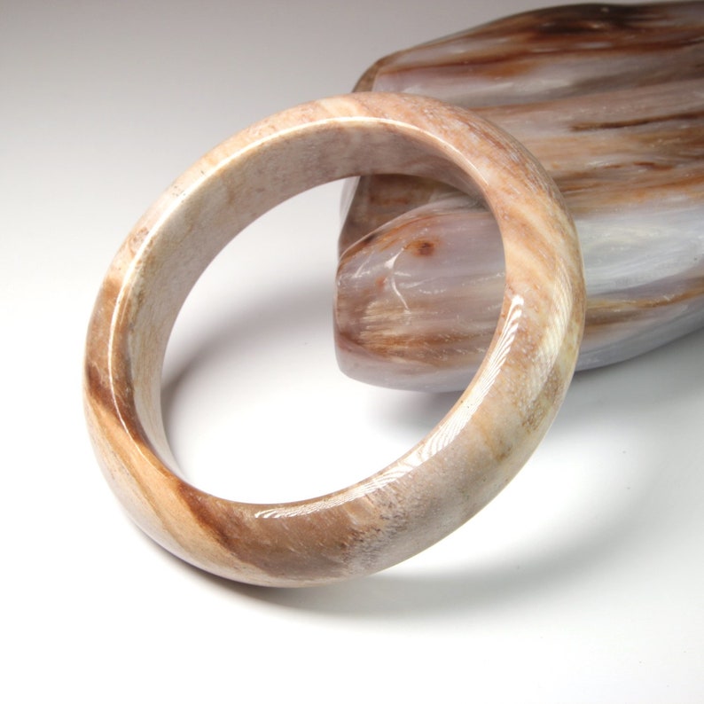 2 1332 classic D cut burma fossilized wood bangle petrified wood bangle 61