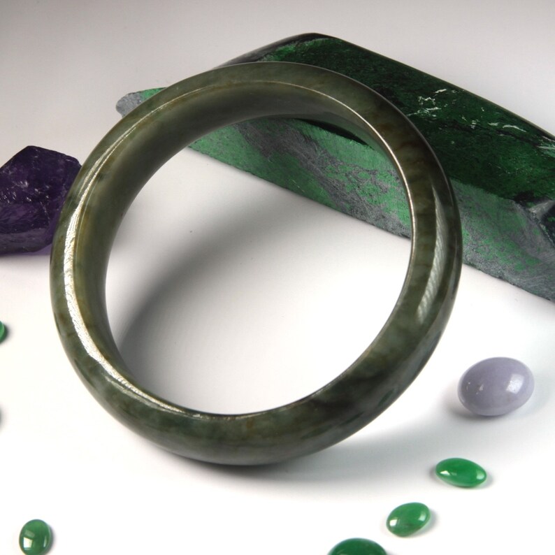 Jade Bangle size 55 Burma Jadeite 2 1164