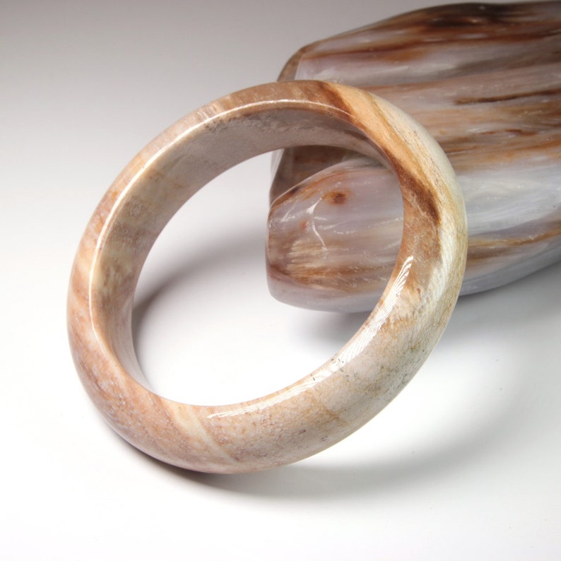 2 1332 classic D cut burma fossilized wood bangle petrified wood bangle 61