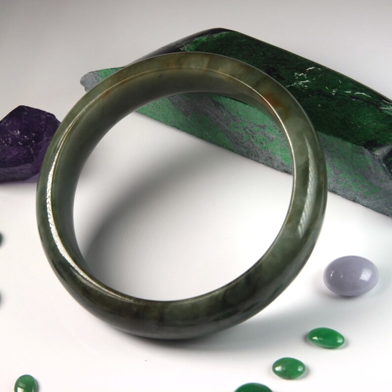 Jade Bangle size 55 Burma Jadeite 2 1164