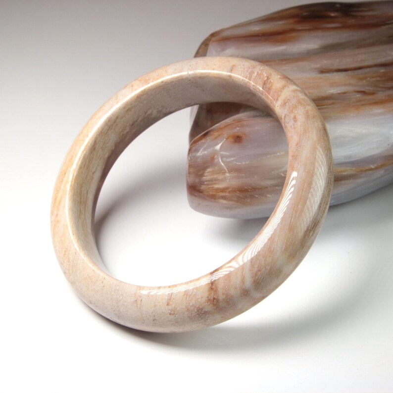 2 1332 classic D cut burma fossilized wood bangle petrified wood bangle 61
