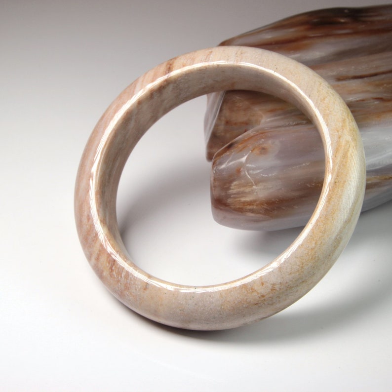 2 1332 classic D cut burma fossilized wood bangle petrified wood bangle 61