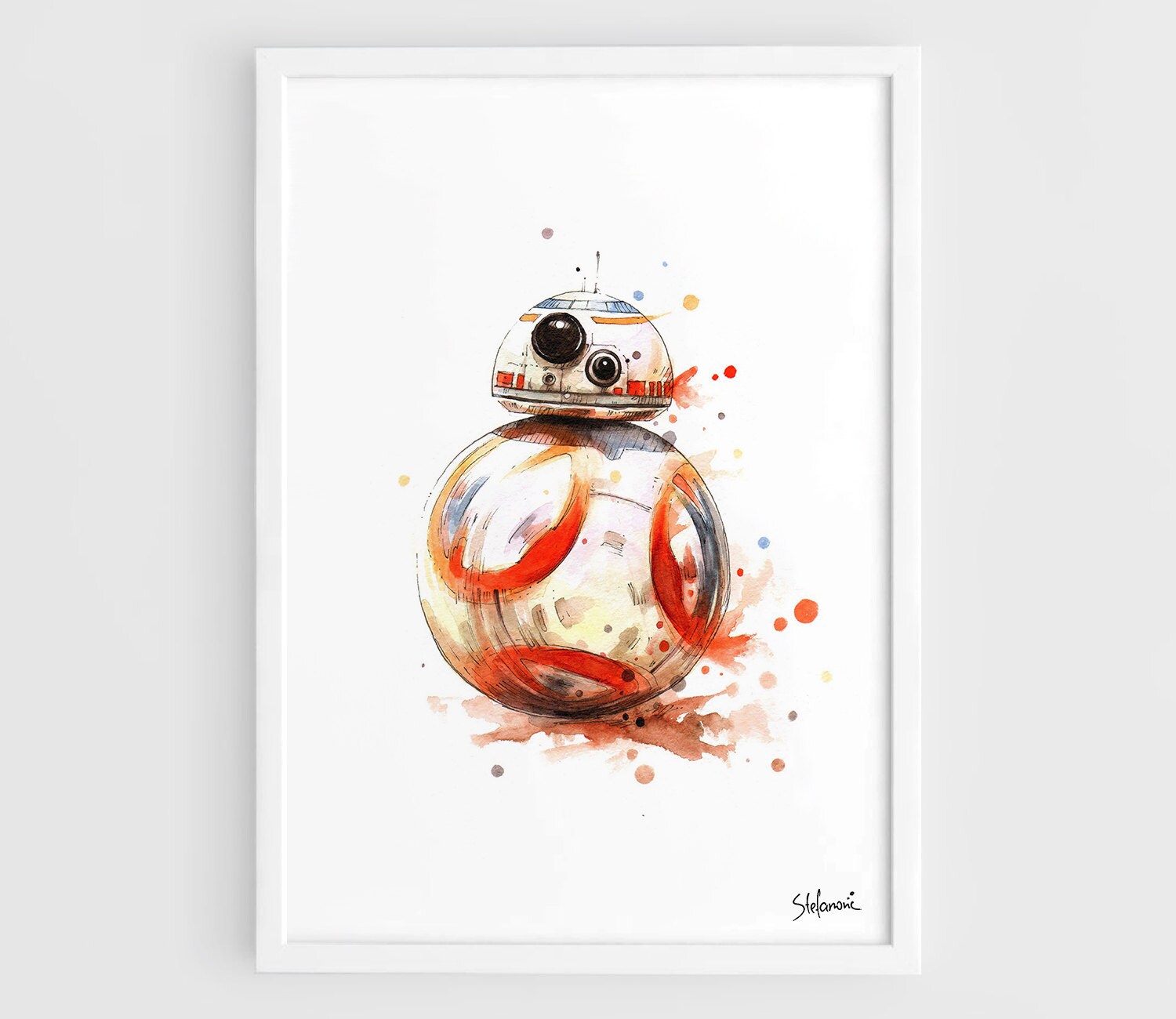 BB8 Star Wars Movie Poster BB8 Art Poster Star Wars Art | Etsy