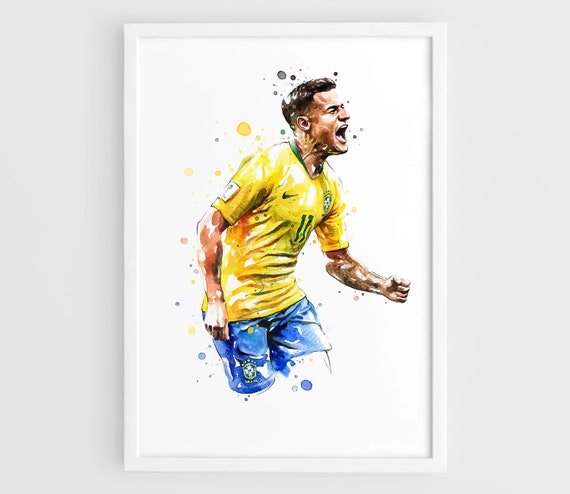 Plakat Neymar Jr Brasilien Brasilien FUßBALL Wand Kunst