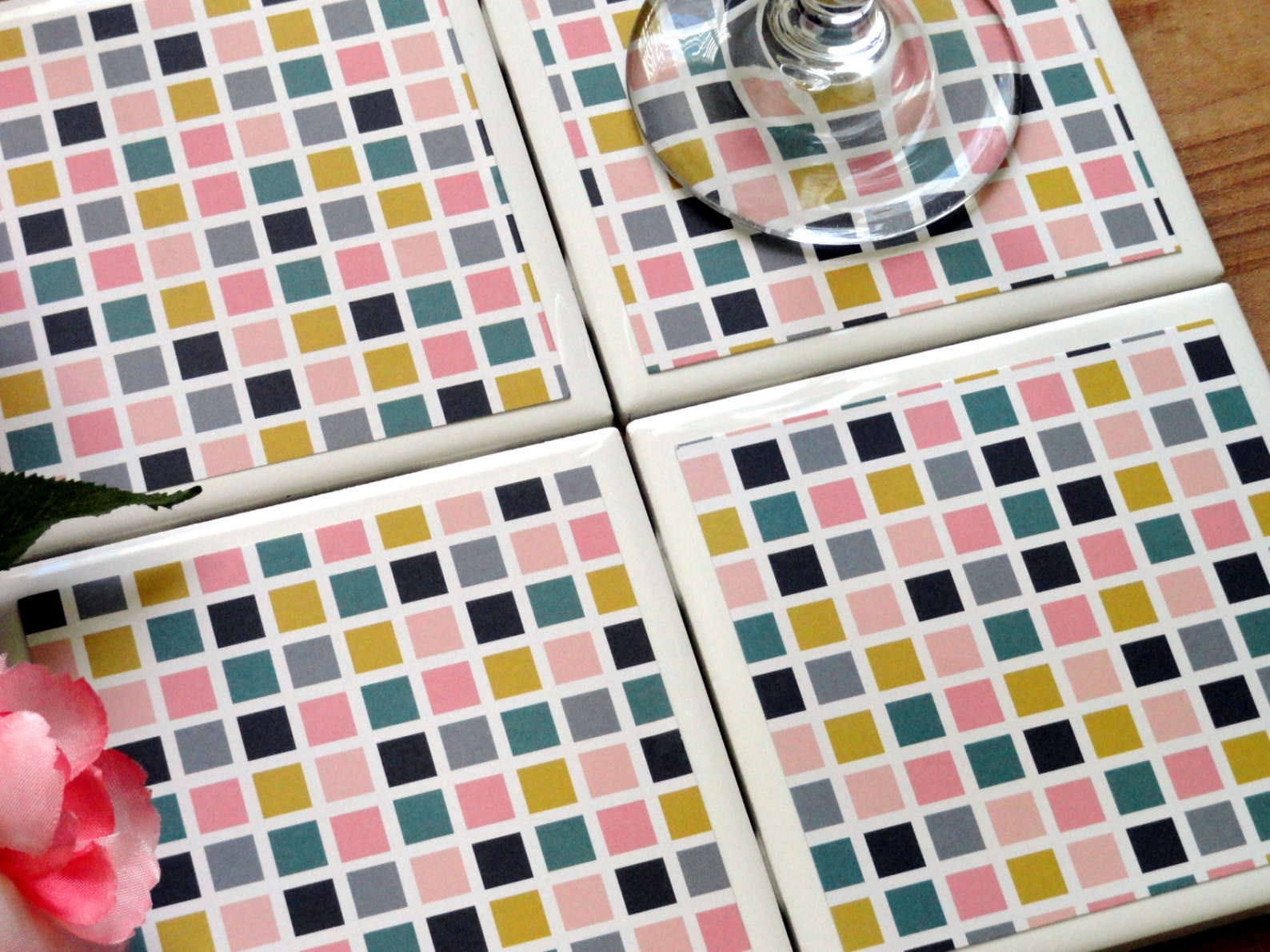 Square Coasters Coaster Tile Coaster Coasters for Drinks Etsy