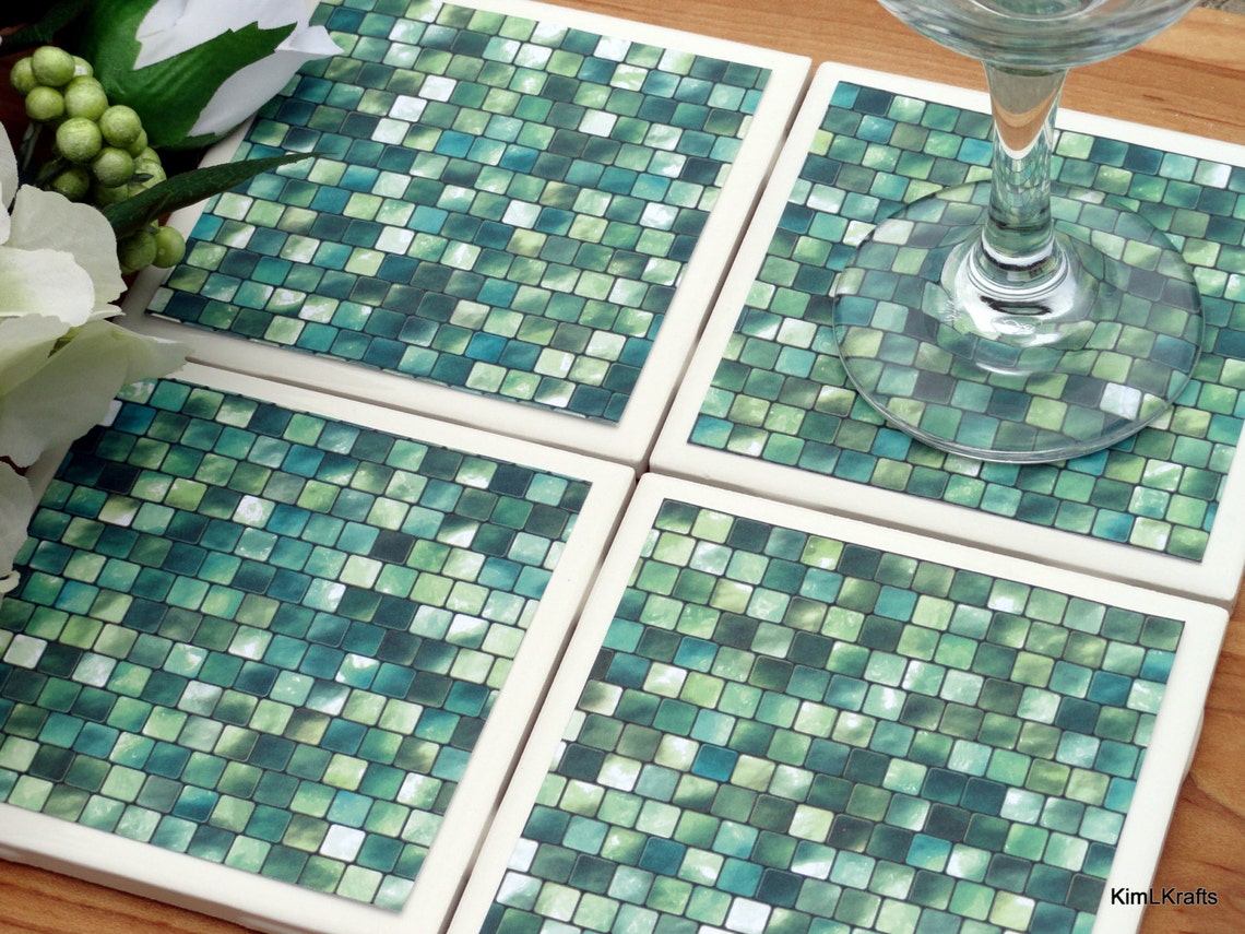 Tile Coasters Ceramic Coasters Ceramic Tile Coasters Etsy