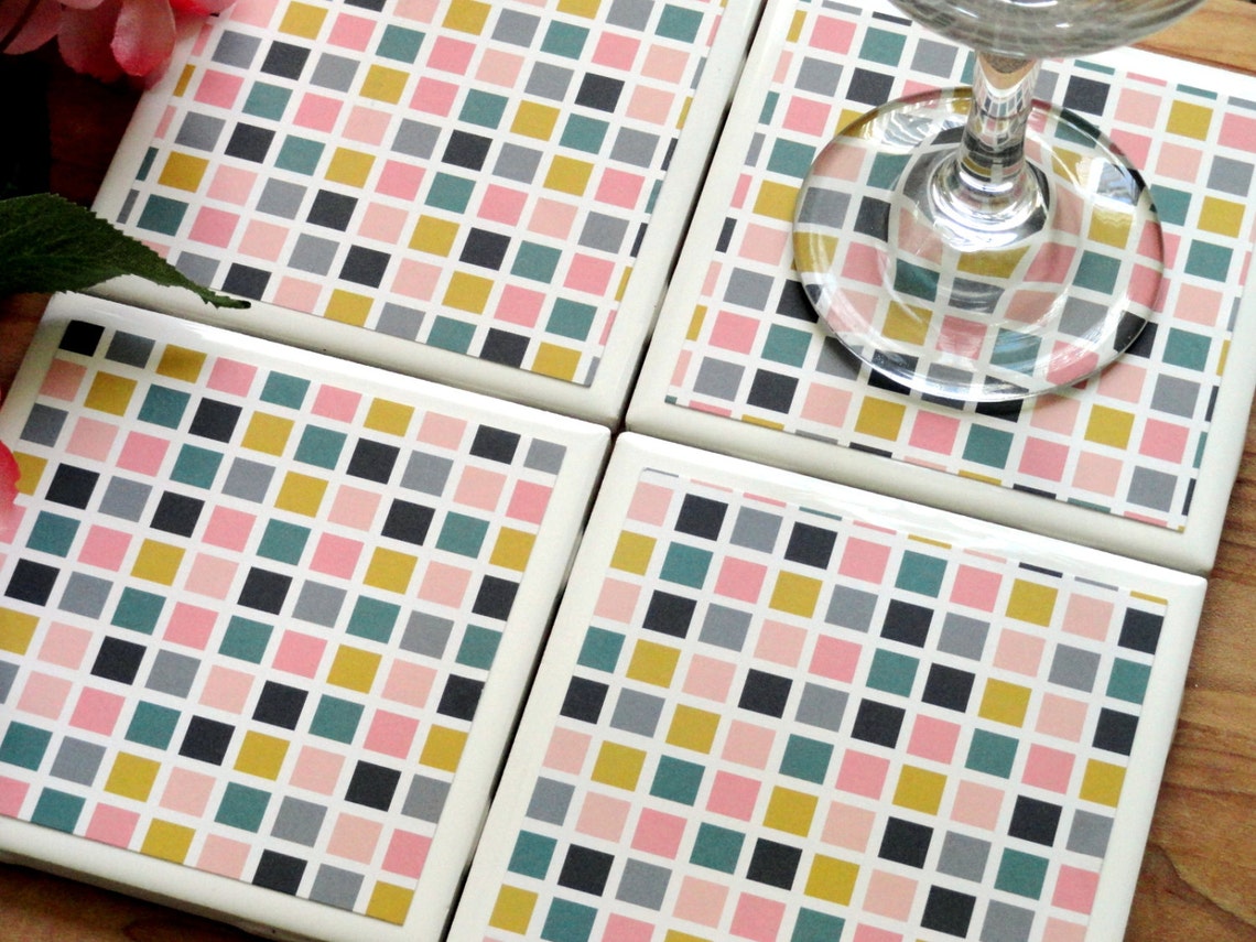 Square Coasters Coaster Tile Coaster Coasters for Drinks Etsy