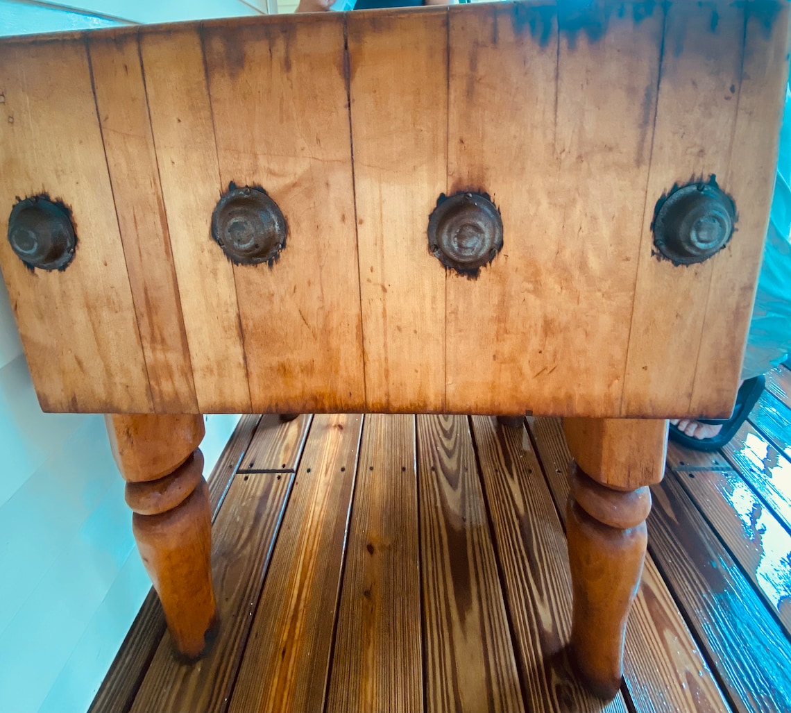 Impressive Solid Maple Wood Butcher Block With Puzzled Top Etsy